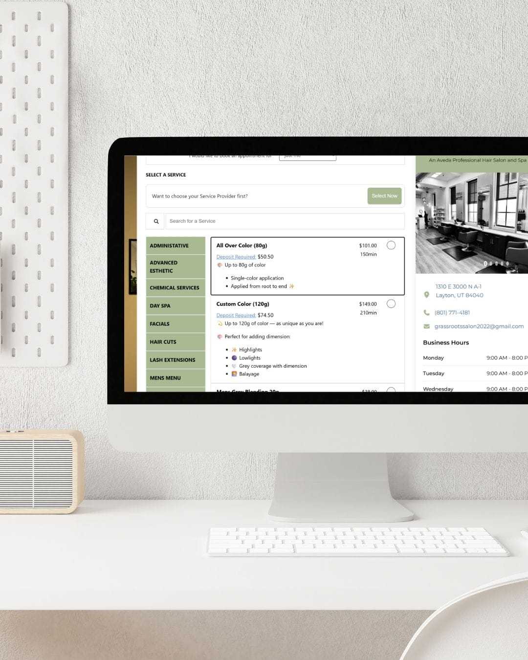 compute with online booking page